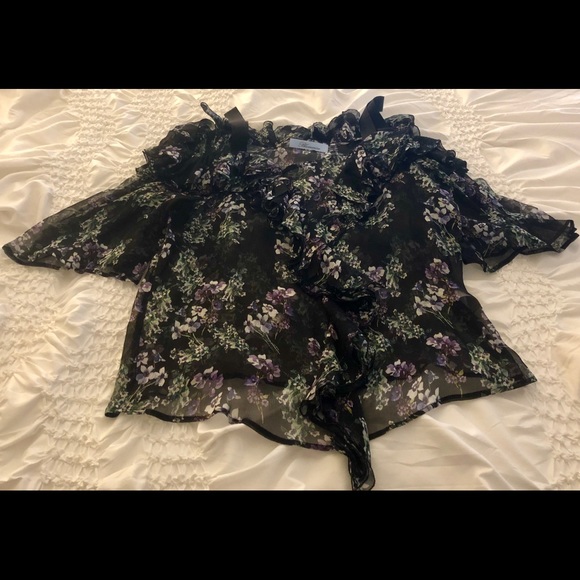 Blumarine Tops - Black Blumarine cold shoulder shirt. Size 6. NWOT.